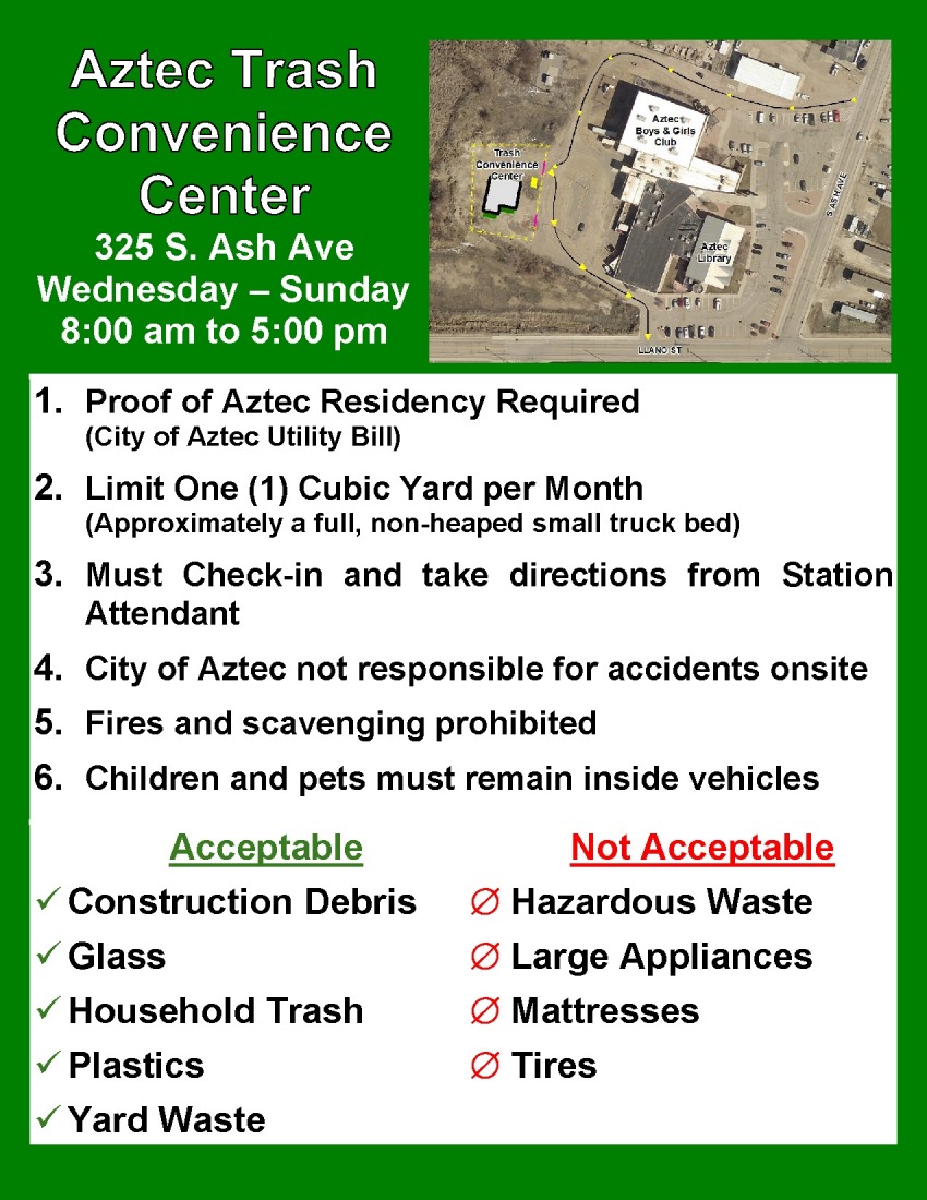 Trash Convenience Center Rules